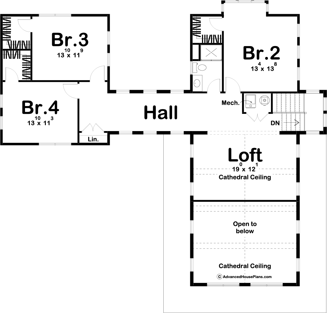 1.5 Story Modern Farmhouse Style House Plan | Clearwater