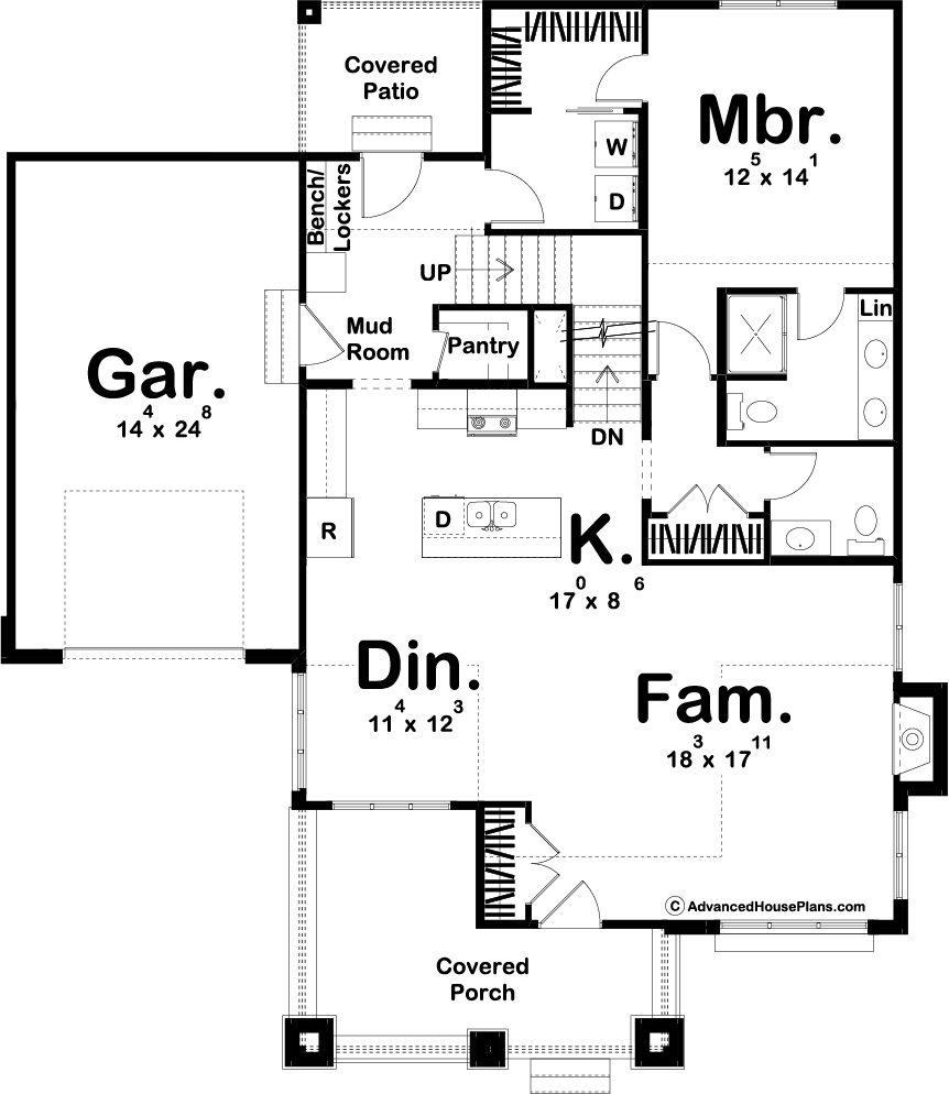 1.5 Story Cottage Style Plan | Martin Court