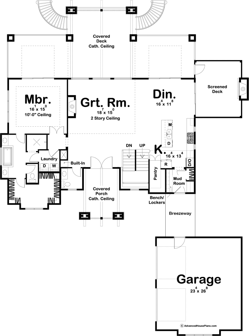 1.5 Story Craftsman Style House Plan | Smith Lake