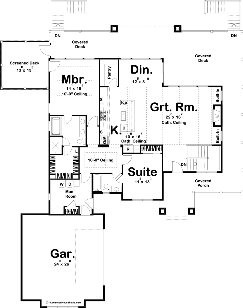 1 Story Craftsman Style House Plan | Smith Lake