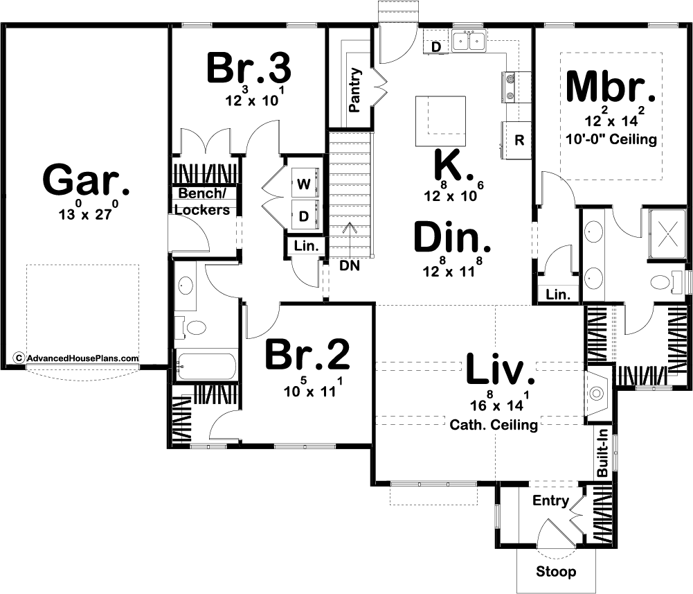 1 Story Modern Cottage Style House Plan | Miller Park