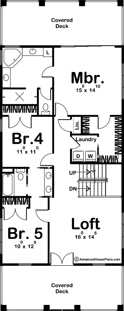 2 Story Coastal Style House Plan | Tiger Beach