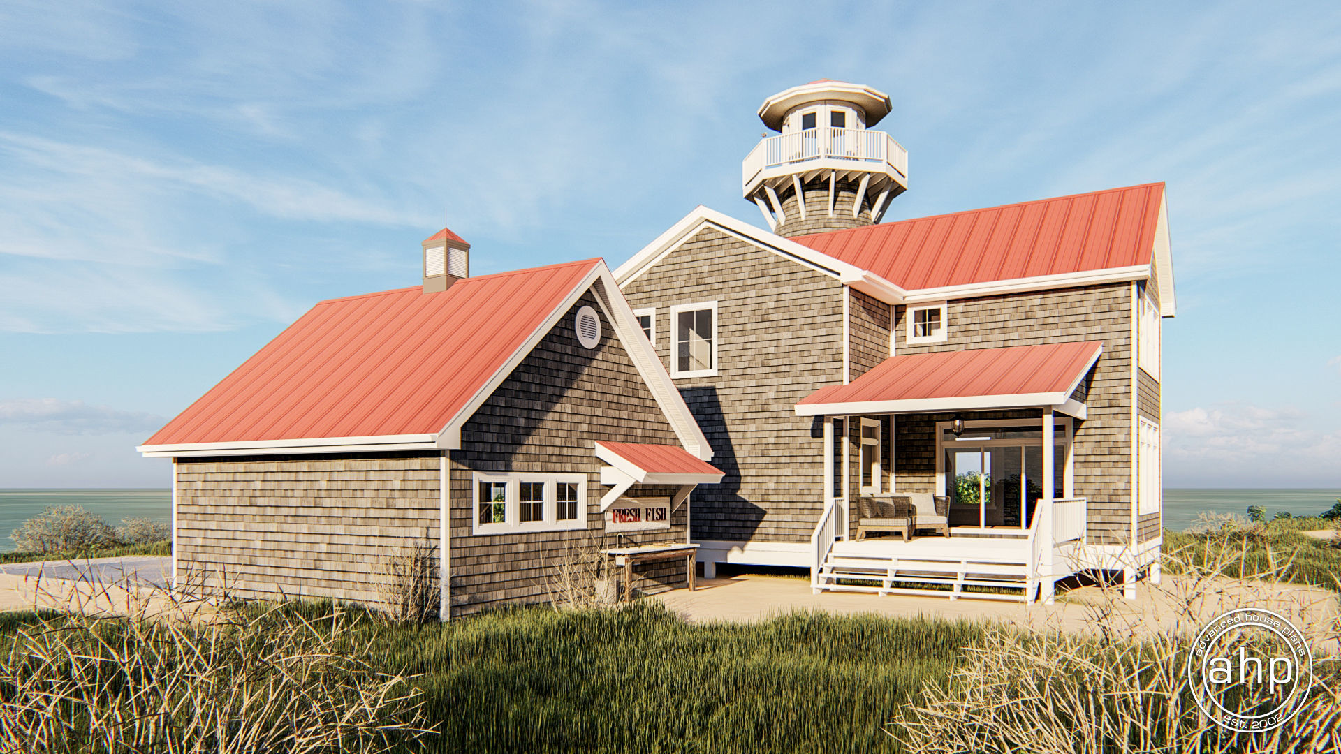 2 Story Coastal Style House Plan | Harbor View