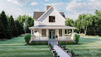 2 Story Narrow Modern Farmhouse Plan | Birch Hollow