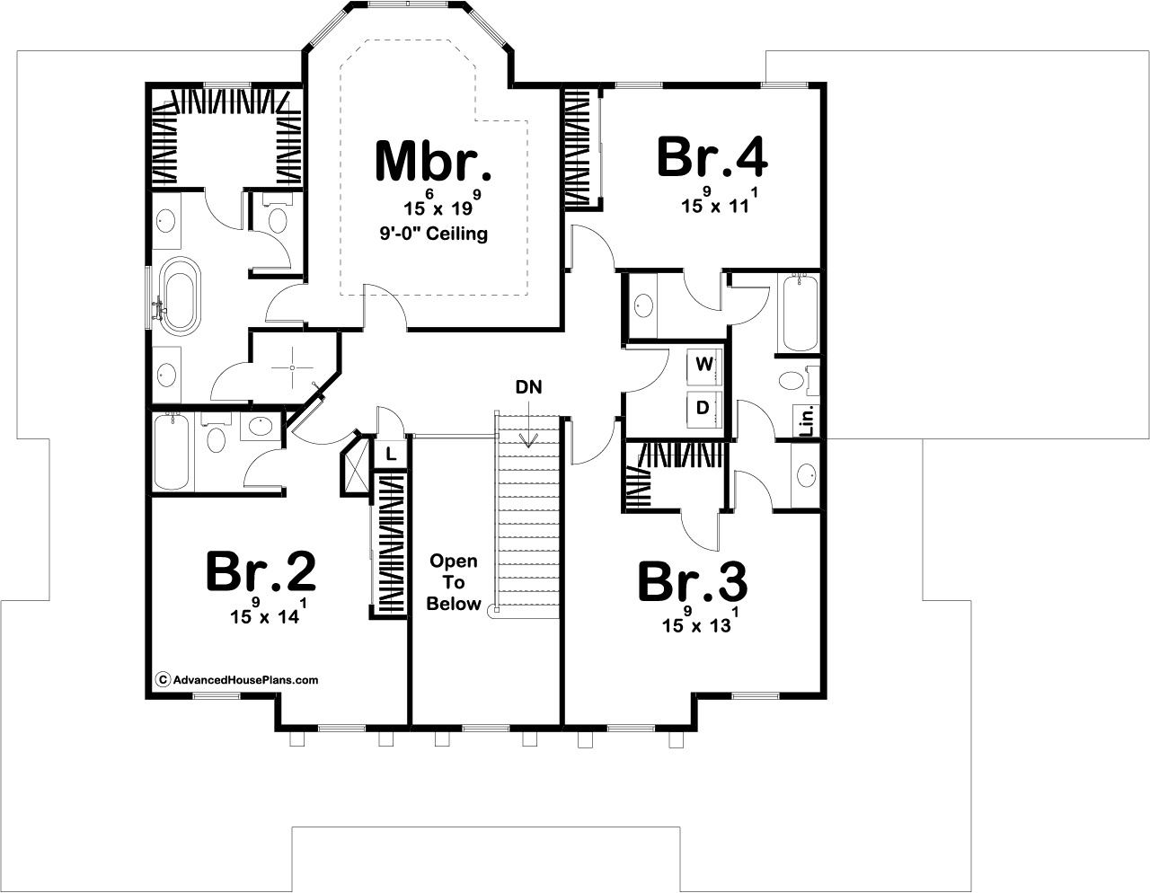 2 Story Southern Style House Plan | Greensboro