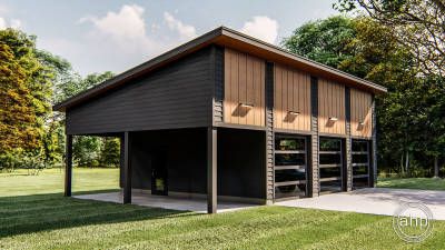 3 Car Garage with Carport | Cassidy