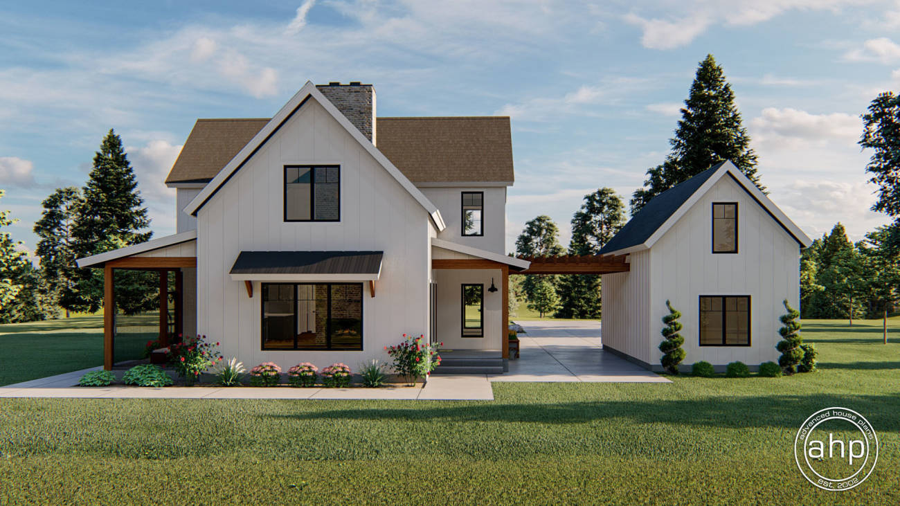 2 Story Modern Farmhouse Style House Plan | Waco Flats