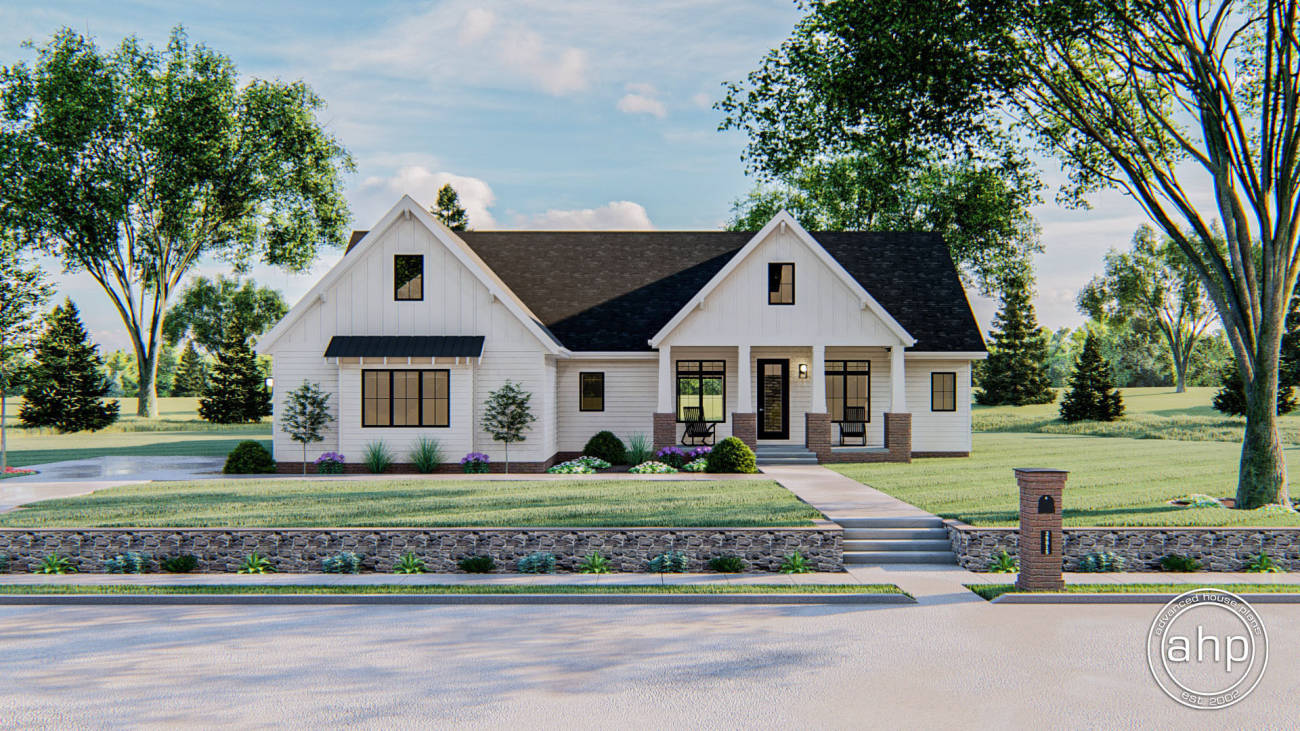 1 Story Modern Farmhouse Style House Plan | Arbor Ridge