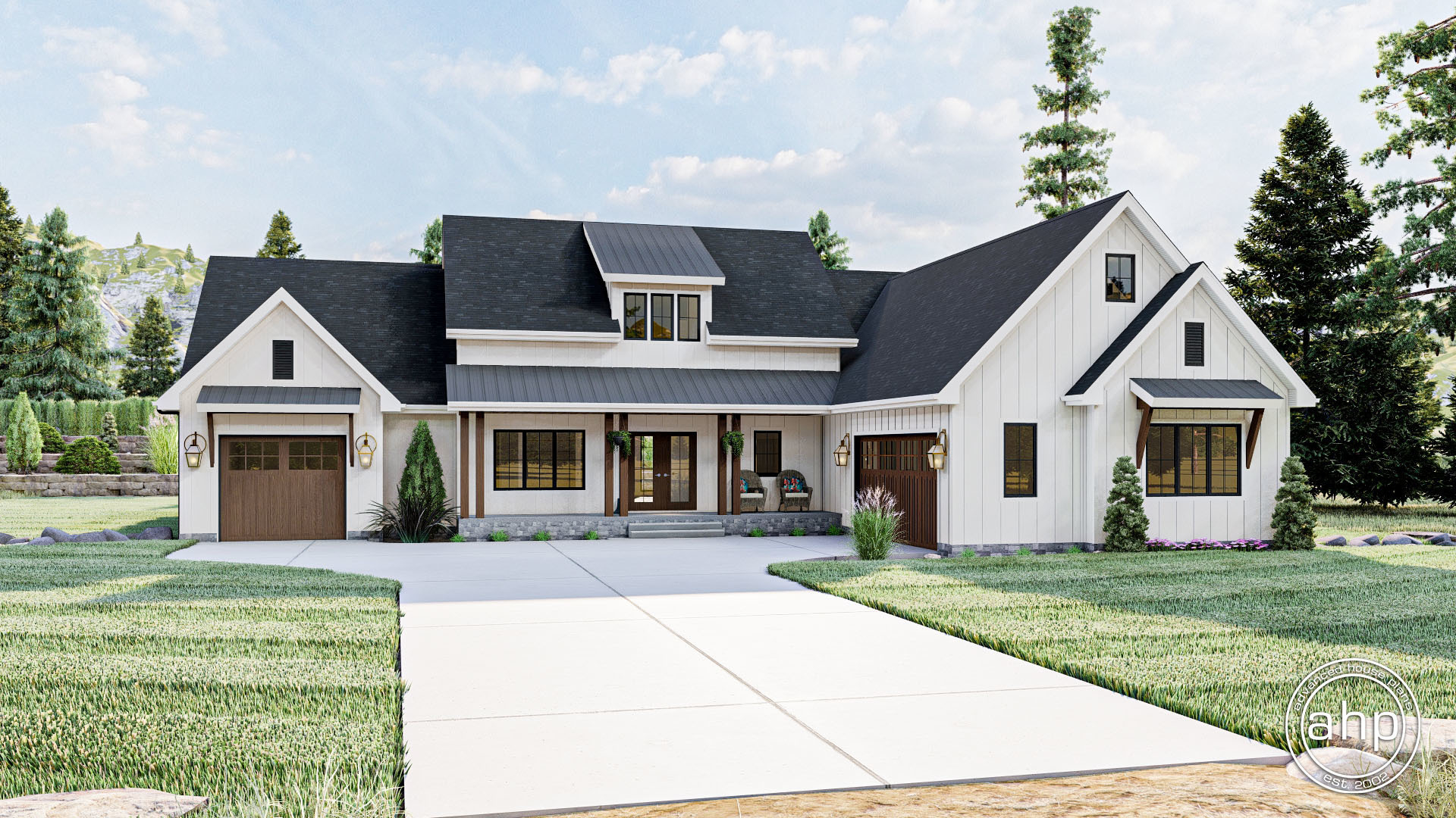 1 Story Modern Farmhouse Style House Plan | Cunningham