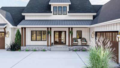 1 Story Modern Farmhouse Style House Plan | Cunningham