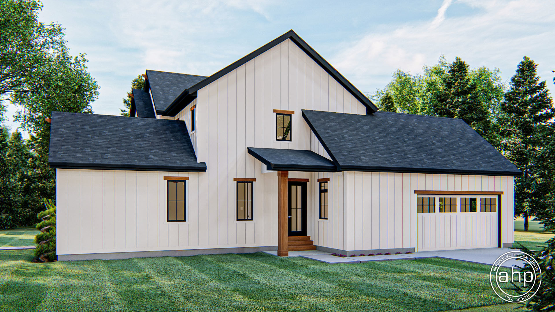 1.5 Story Modern Farmhouse Style House Plan | Applewood