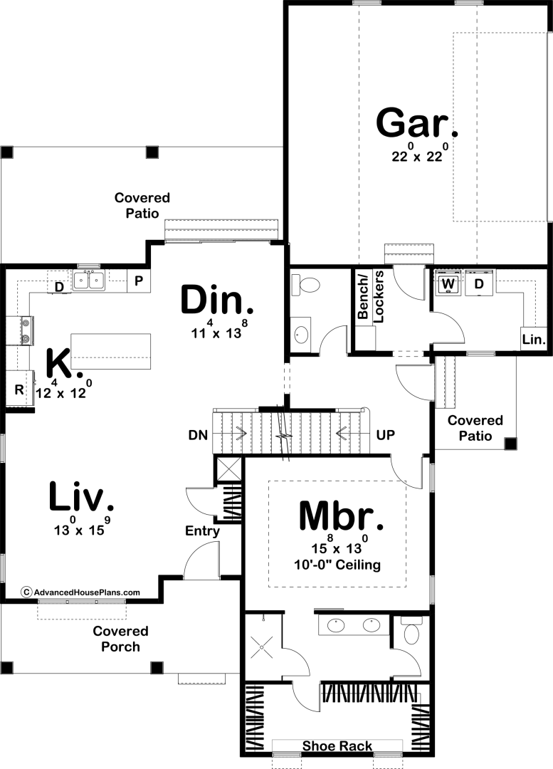 1.5 Story Modern Farmhouse Style House Plan | Applewood