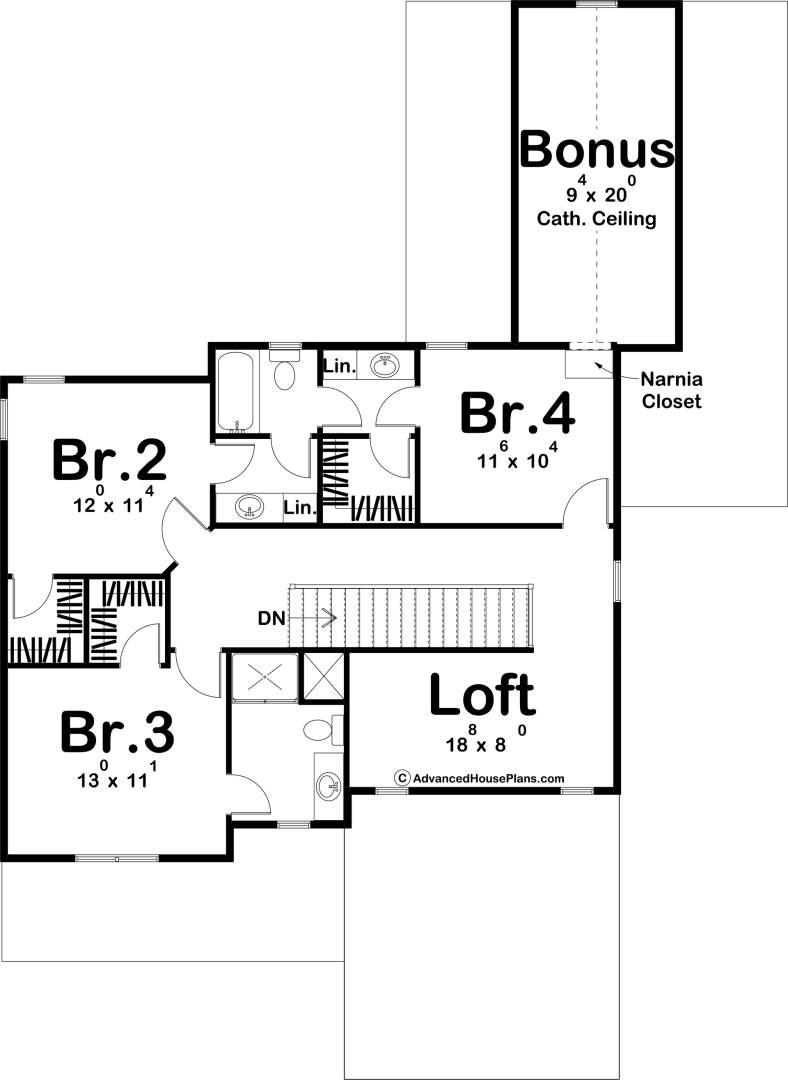 1.5 Story Modern Farmhouse Style House Plan | Applewood