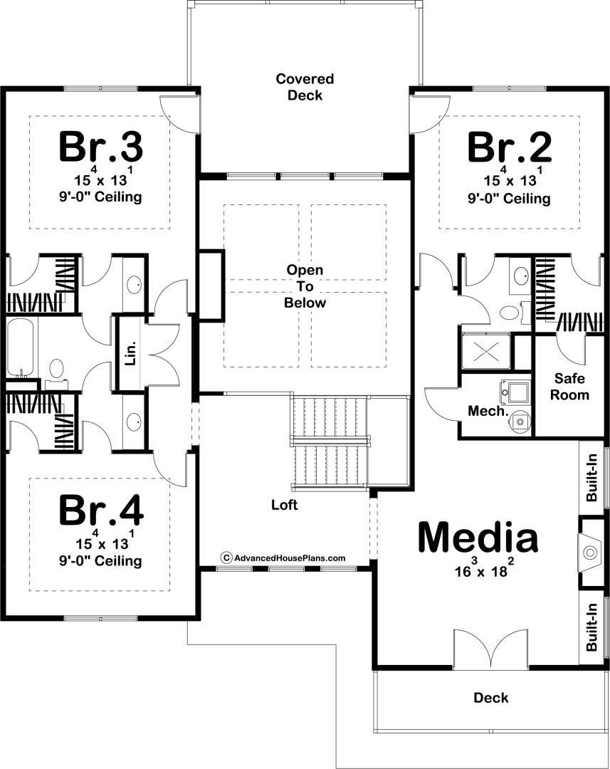 1.5 Story Modern Style House Plan | Modesto Flats