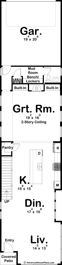 Modern Narrow House Plan | View Park