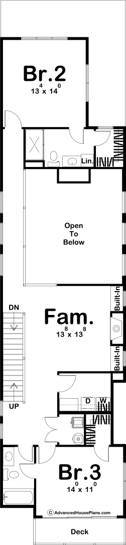 Modern Narrow House Plan | View Park