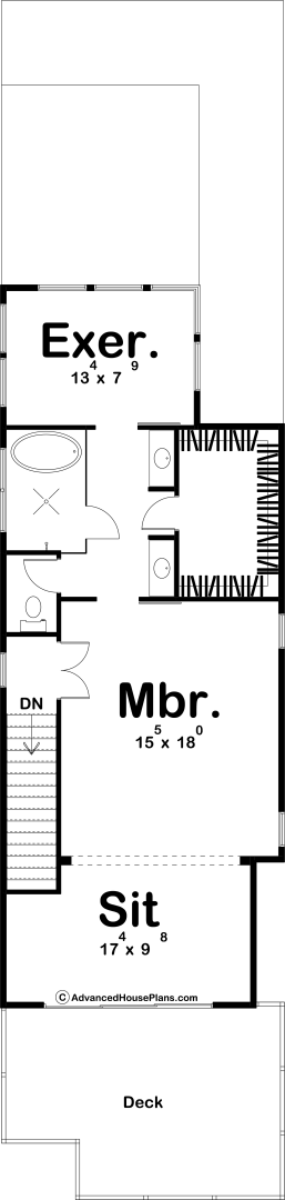 Modern Narrow House Plan | View Park