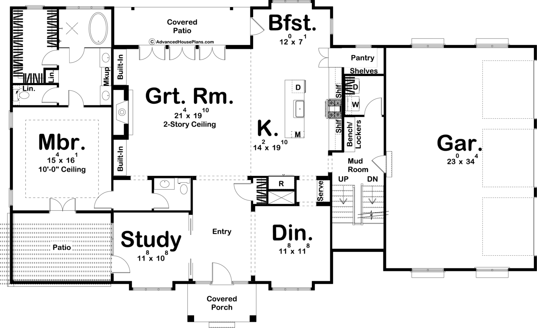 1.5 Story Southern Style House Plan | Chattanooga