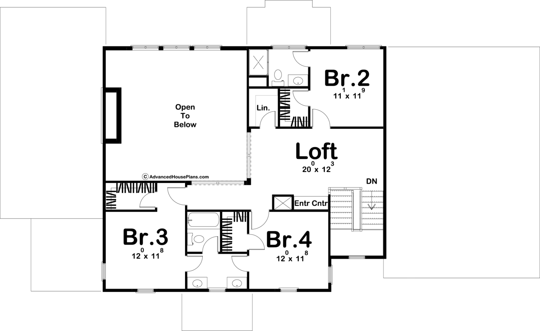 1.5 Story Southern Style House Plan | Chattanooga