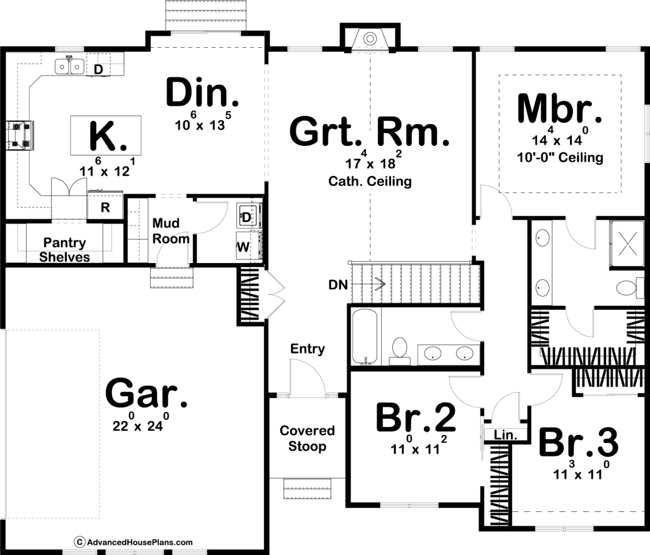 1 Story Modern Farmhouse Style Plan | Oakdale