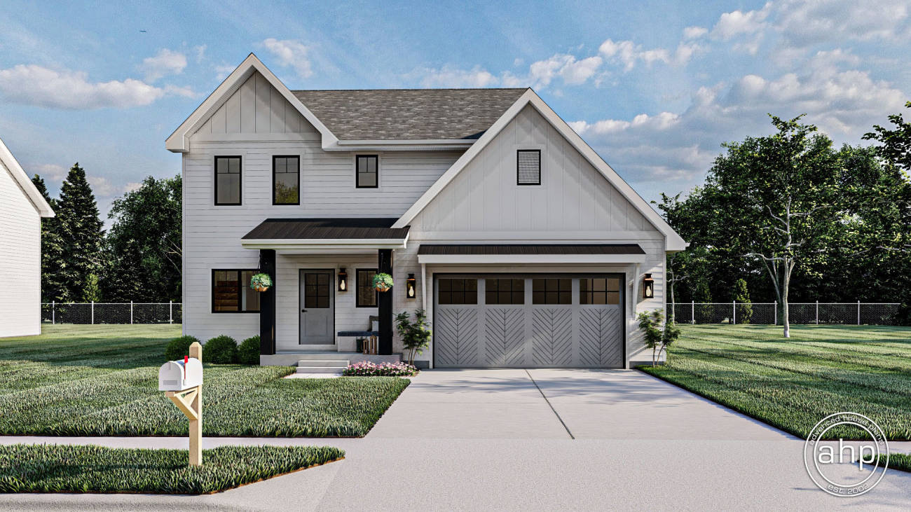 2 Story Modern Farmhouse Style Plan | Laramie