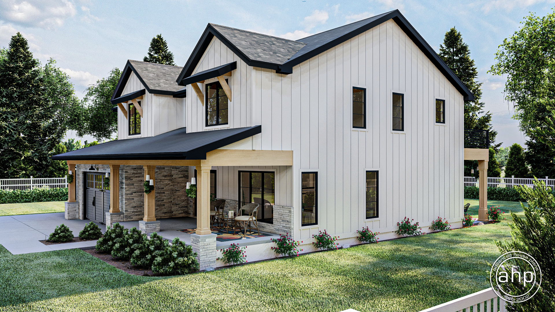 2 Story Modern Farmhouse House Plan | Poplar View