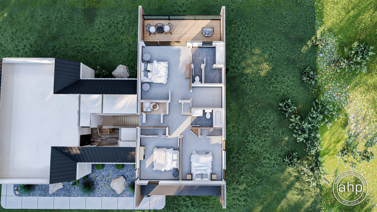 2 Story Modern Style House Plan | Laguna Hills, image size:1300x731