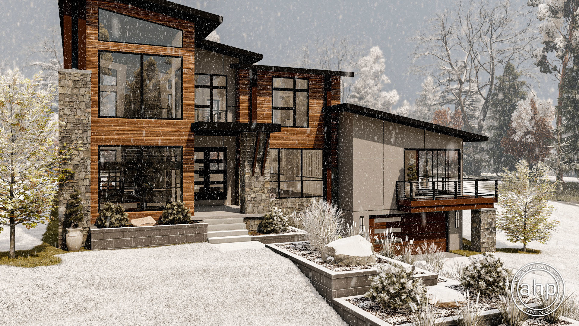 2 Story Modern Style House Plan | Winter Park