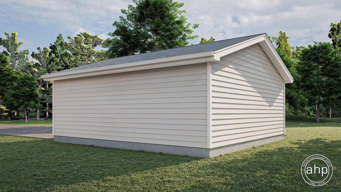 2 Car Traditional Style Garage Plan with side access | Atticus