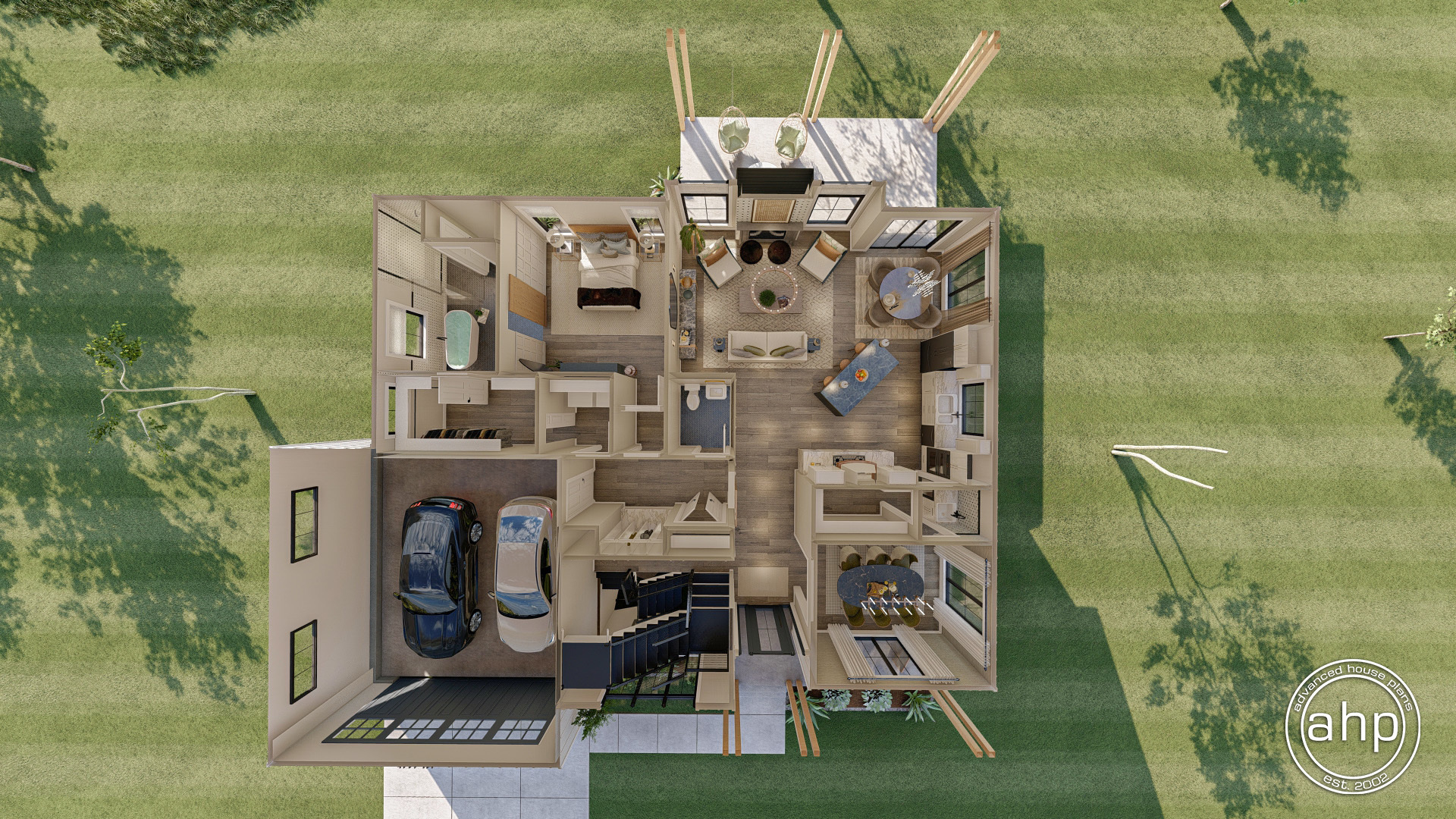 1.5 Story Modern Farmhouse Style House Plan | Cartwright