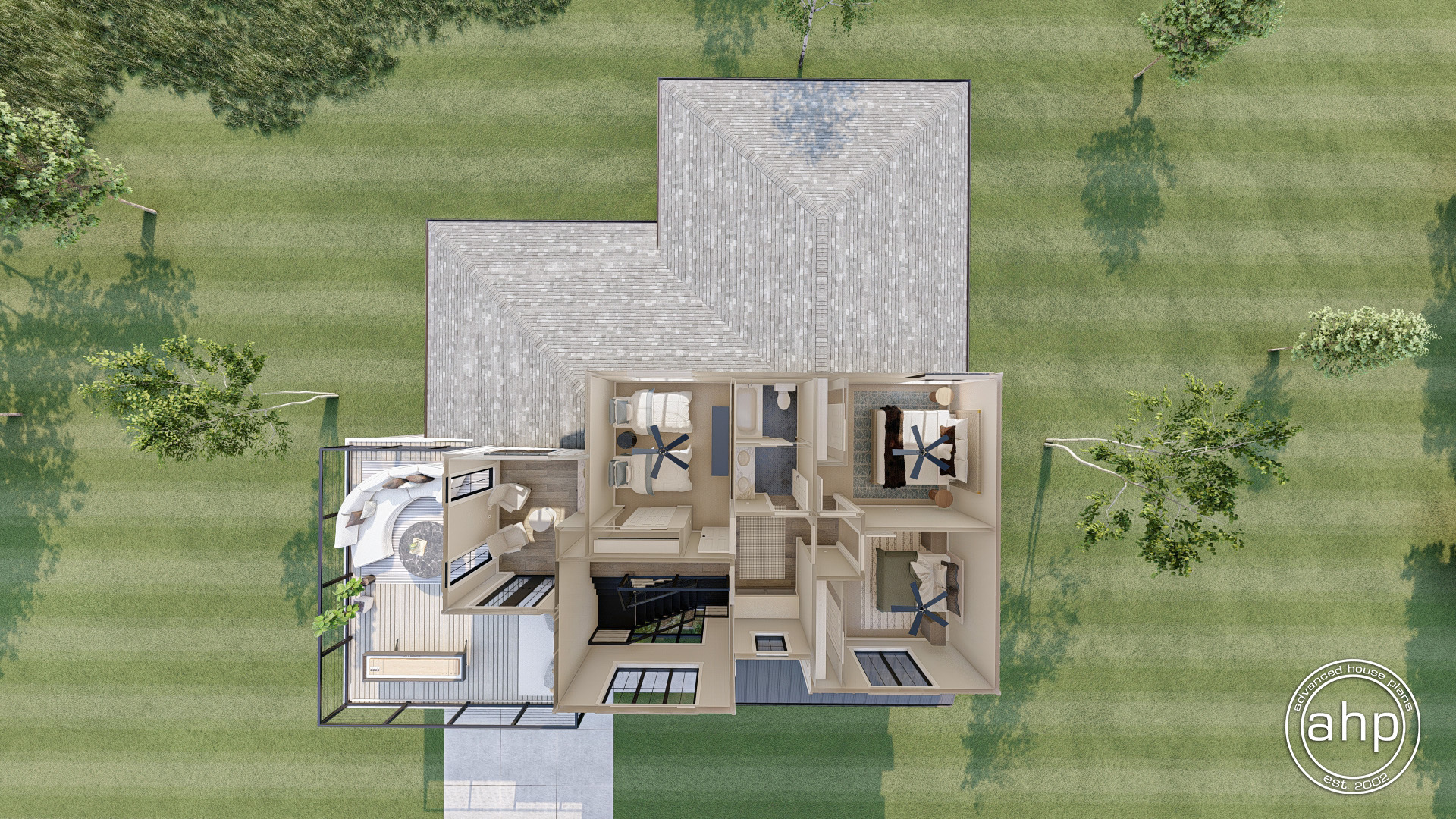 1.5 Story Modern Farmhouse Style House Plan | Cartwright