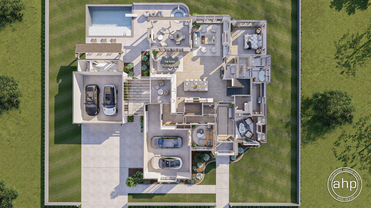 1.5 Story Modern Cottage House Plan | Saltgrass, image size:1300x731