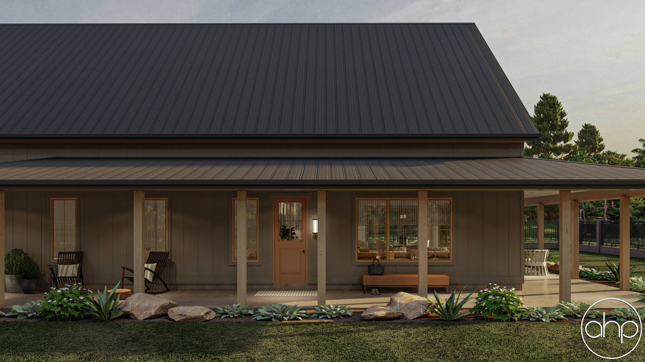 Small Pole Barn House Plans With Wrap Around Porch Plan 67788NWL: