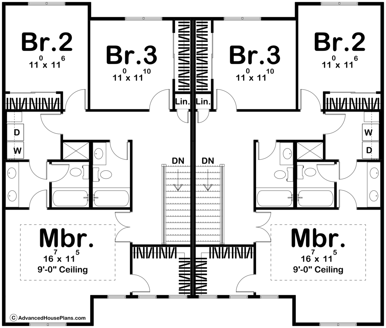 Modern Farmhouse Style Duplex House Plan | Stoney Creek