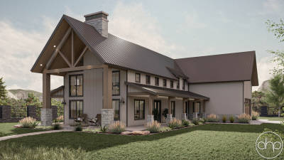 Modern Farmhouse Style Barndominium House Plan | Marion