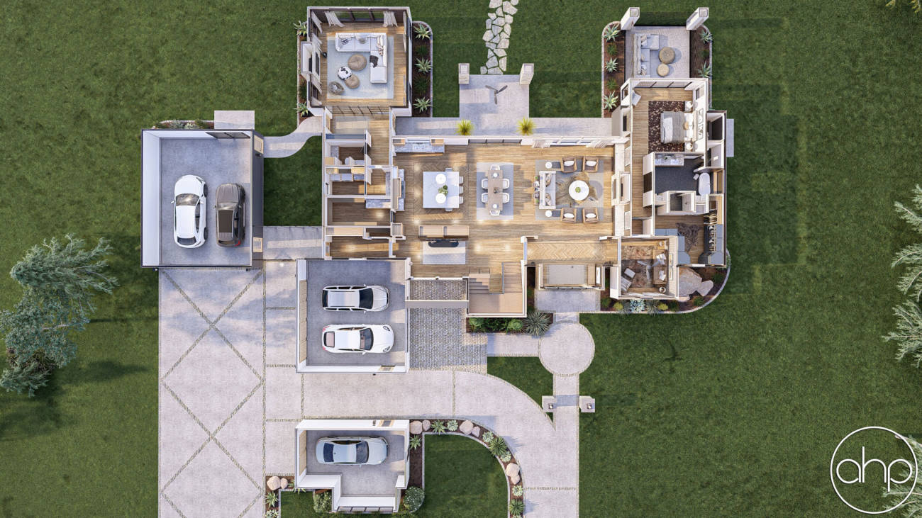 Modern Cottage Style House Plan | Grandview, image size:1300x731