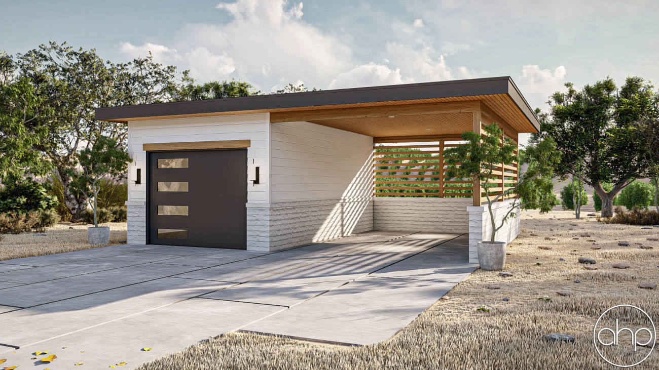 Modern Concrete Garage
