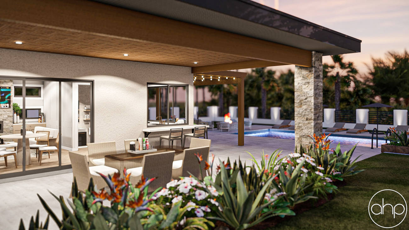 Modern Style Pool House Plan | Ember Way