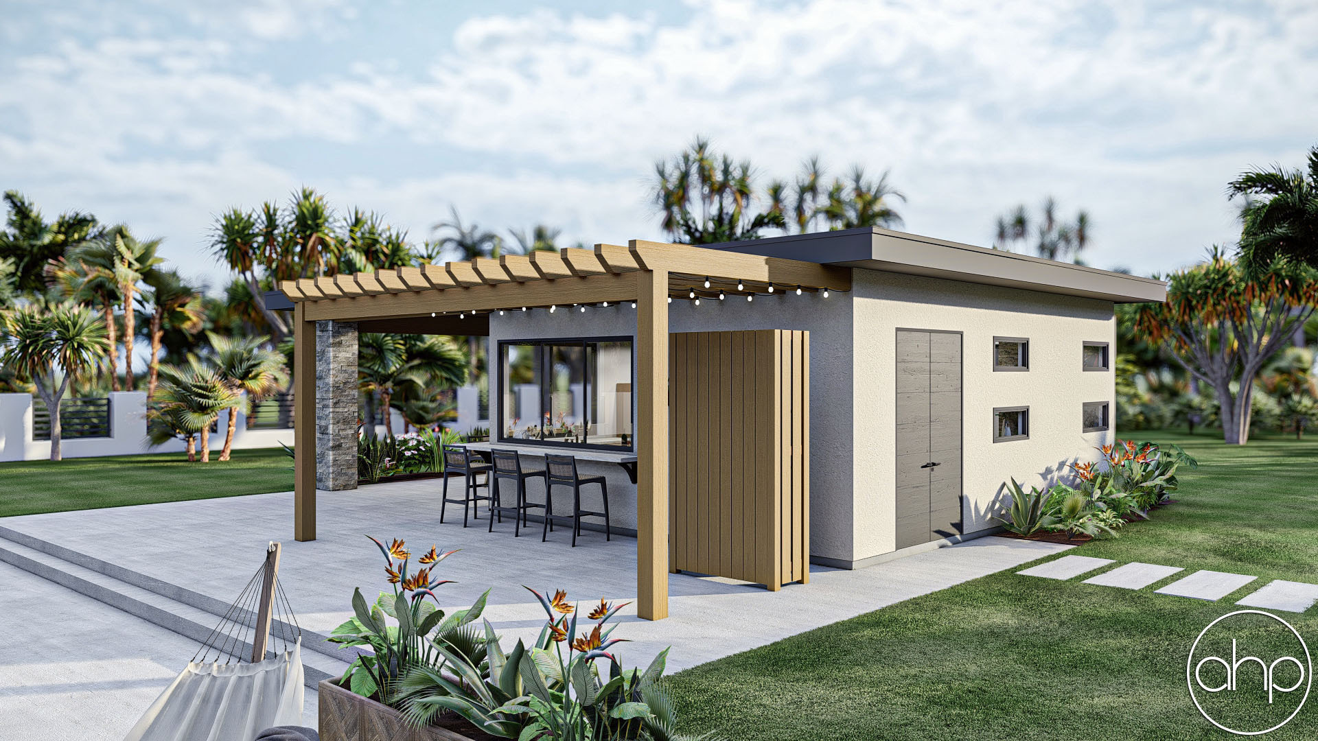 Modern Style Pool House Plan | Ember Way