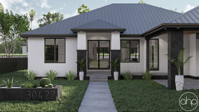 Modern Style House Plan w/ Carport