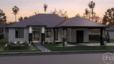 Modern Style House Plan w/ Carport