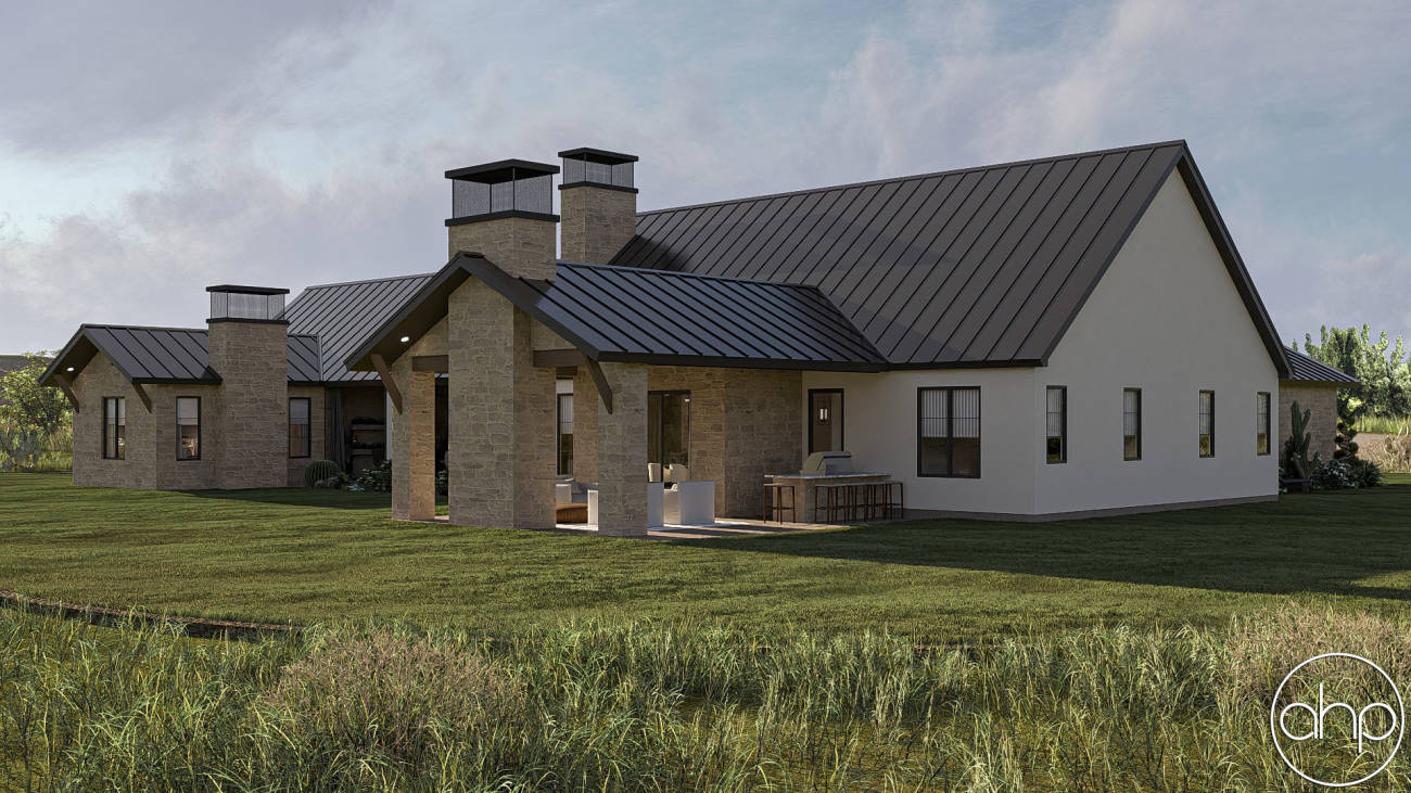 Texas Hillside Style House Plan | Perryville, image size:1300x731