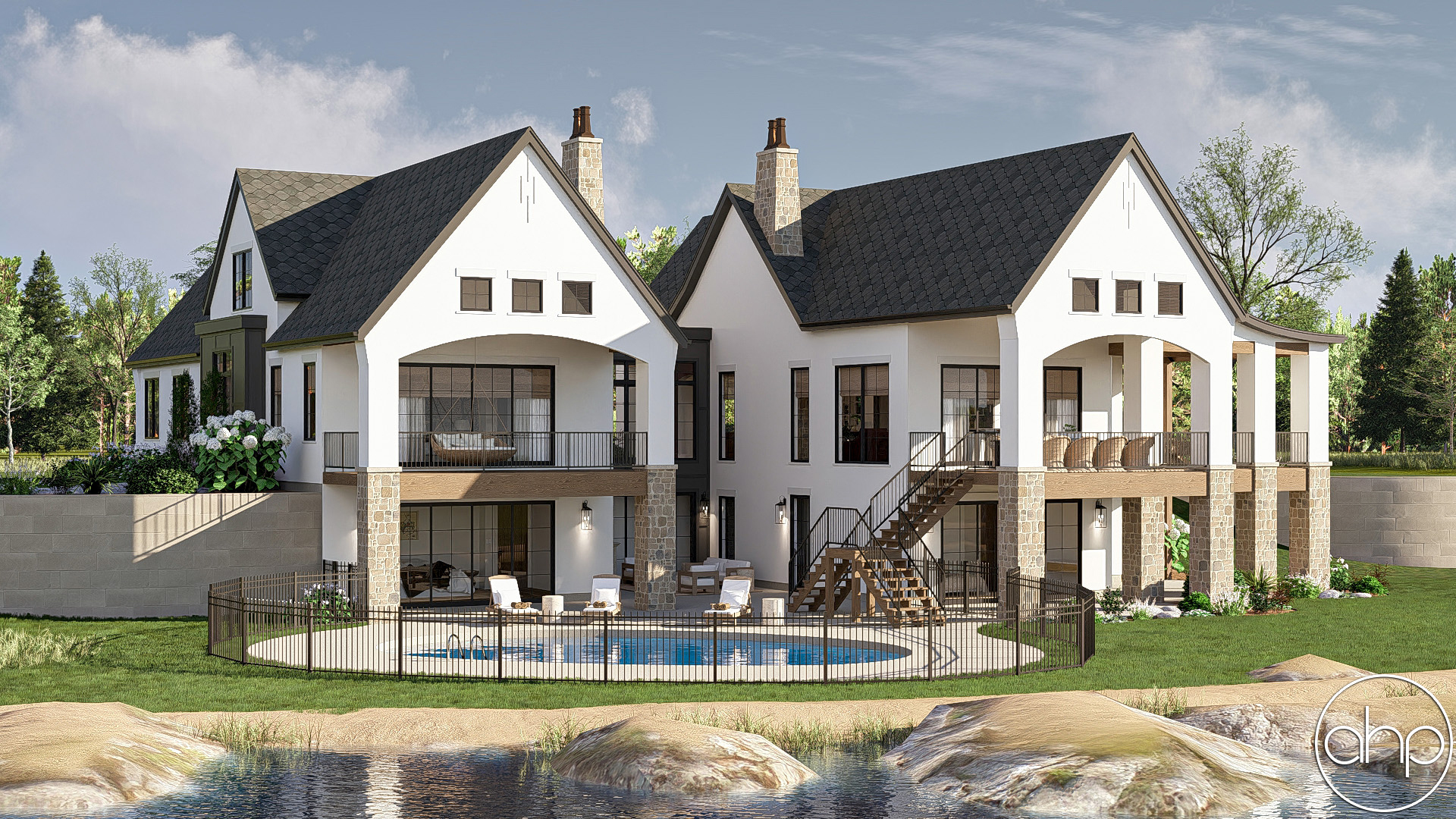 European Style BeachLake House Plan Moraine Valley