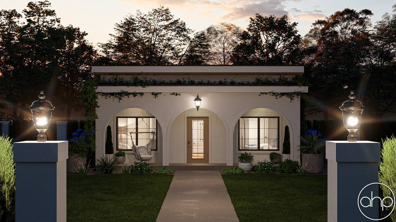 Mediterranean Style ADU House Plan | Miranda, image size:1300x731