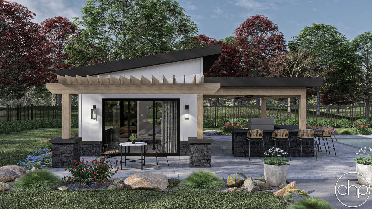 Modern Style Pool House Plan | Shoreline