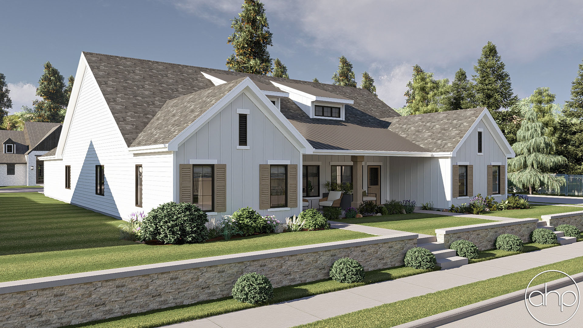 Modern Farmhouse Style Duplex House Plan | Hemingway