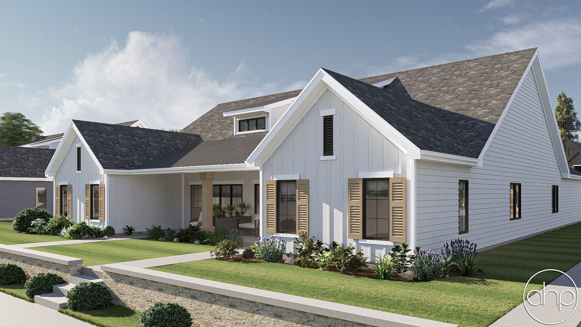 Modern Farmhouse Style Duplex House Plan | Hemingway